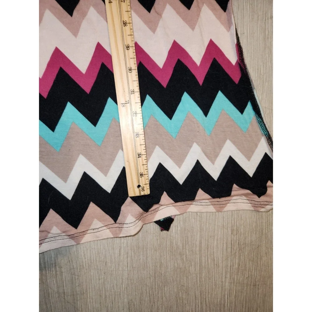 Charlotte Russe Chevron Maxi‎ Skirt Black Teal Magenta Tan M 2811687-E3 Y2K 90s